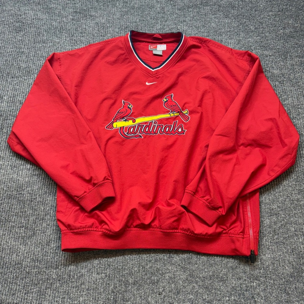 Vintage Nike‎ St. Louis Cardinals Mens XXL Windbreaker Pullover Jacket Y2K